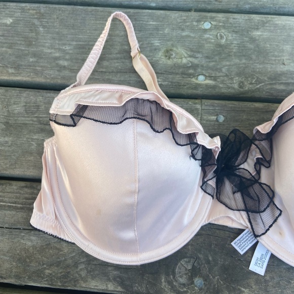 Frills and Thrills by La Senza Size 38B Bra Beige Black - Picture 4 of 6